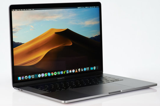 Side view of modern macbook pro