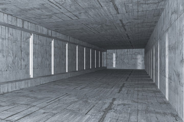 White empty concrete room, 3d rendering