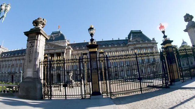 Passing accross Royal Palace in Brussels,Belgium
