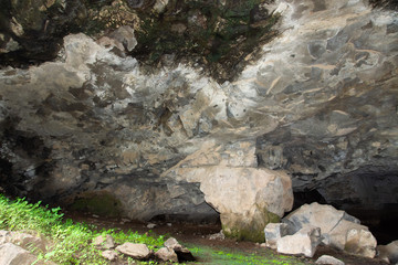 Obraz premium Man made cave in mountains , Historical cave in India.