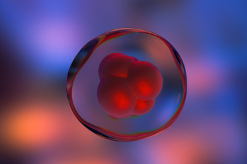 Colorful background and cells, the concept of biotechnology, 3d rendering