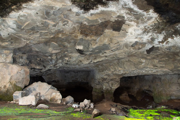 Man made cave in mountains ,  Historical cave in India.