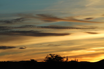 Fototapeta na wymiar Golden Sunset in the Western U.S.