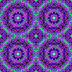 Seamless endless vector repeating multicolored bright ornament of different colors