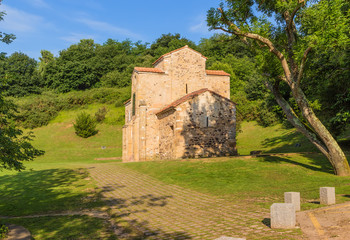Fototapeta na wymiar Oviedo, Spain. Church of San Miguel de Lillo, 860 (UNESCO World Heritage Site)