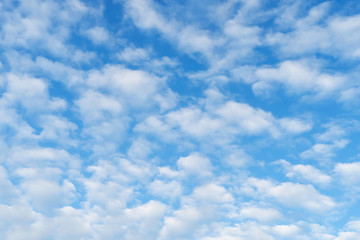 Picturesque blue sky with white clouds. Sky background with daylight.