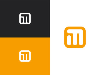 Initial letters M logo template design in square