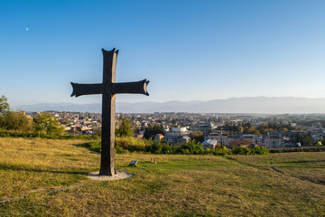 Fototapeta na wymiar Cross at Bagrati Cathedral in Kutaisi, Georgia