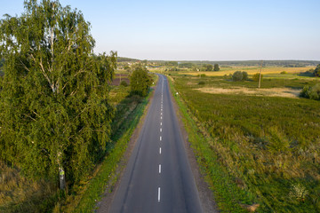Fototapeta na wymiar asphalt road, view from above