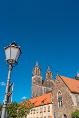 Magnificent Cathedral of Magdeburg at Spring in Magdeburg, Germany