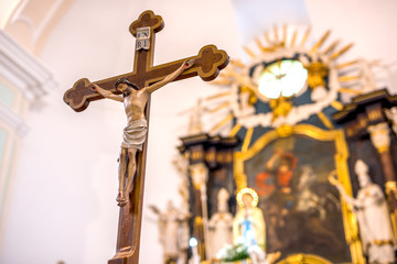 Crucifix, Jesus on the cross in church