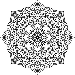 vector mandala design for coloring isolated on white background