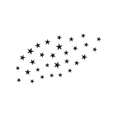 Star Shower vector, black illustration isolated on background. Black star shooting with an elegant star. Meteoroid, comet, asteroid, stars.