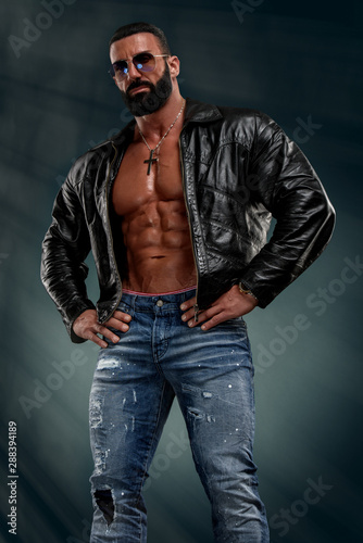 Leather muscle men