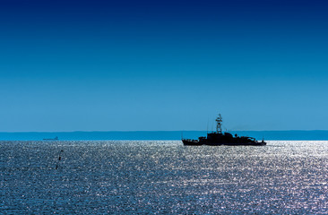 Polish warship at Baltic Sea - Hel, Pomerania, Poland