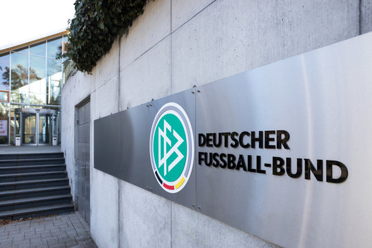 frankfurt, hesse/germany - 22 03 19: dfb sign in frankfurt germany