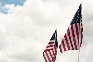 Obraz premium Two American Flags