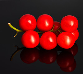 red tomatoes lie on the table