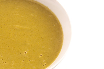 Bowl of Broccoli and Cheddar Cheese Puree Soup