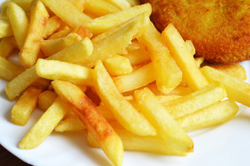 Fish and chips. French fries and fish