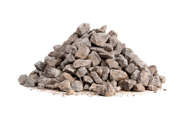 Gravel 5-20mm on white background