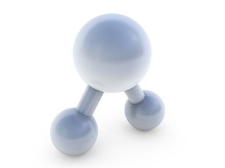 Water molecule. Ecology, biology and biochemistry concept. 3D