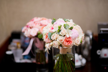 bride s bouquet and understudy bouquet close-up