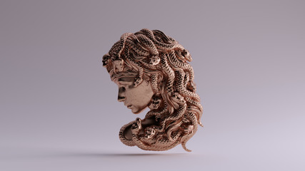 Bronze Medusa Bas Relief 3d illustration 3d render © paul