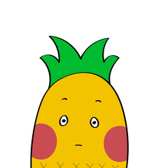 Children's illustration of a cute pineapple character
