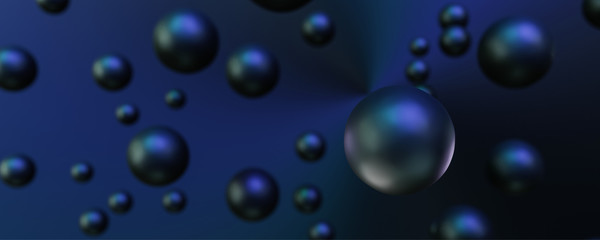 abstract futuristic background. close up of sphere and blurred spheres in the background. 3d illustration