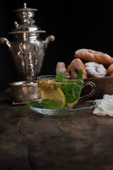 circassian lakum  dessert served with tea