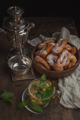 circassian lakum  dessert served with tea