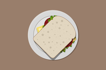 Sandwich on a plate