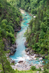 Fototapeta na wymiar Turquoise blue river Tara in National Park Durmitor, Montenegro, Europe