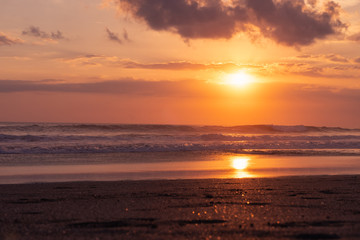 Sunset at Batu Belig Beach, Bali, Indonesia