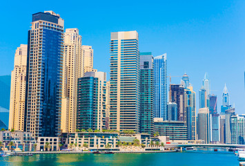 Fototapeta na wymiar Dubai city downtown. Marina area, UAE