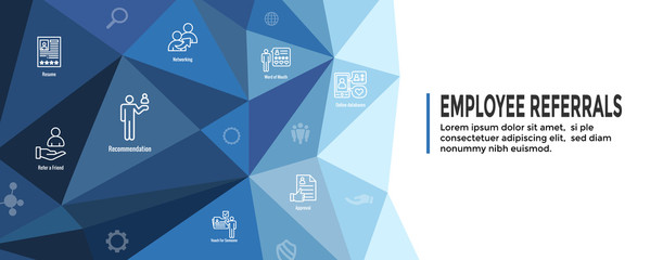 Employee Referrals Icon Set & Web Header Banner