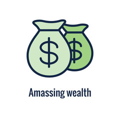 Retirement Savings Icon with retiring & monetary images