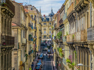 Picturesque street in Montpellier, France