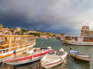 Fototapeta na wymiar View of the port of Byblos, Lebanon