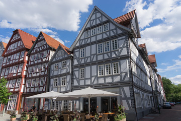 Obraz premium Historische Fachwerkhäuser in Melsungen