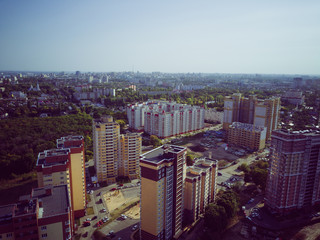 Fototapeta premium Modern apartment buildings on a sunny day with a blue sky. Facade of a modern apartment building. residential building modern apartment condominium architecture
