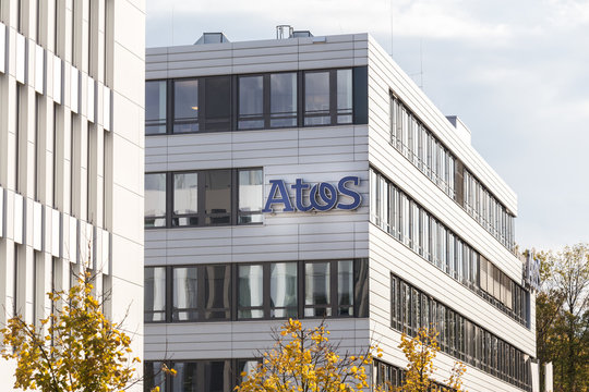 essen, North Rhine-Westphalia/germany - 02 11 18: atos sign on an building in essen germany
