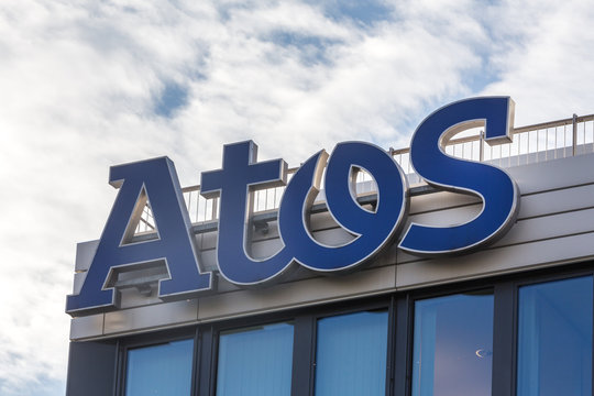essen, North Rhine-Westphalia/germany - 02 11 18: atos sign on an building in essen germany