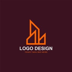 Architectural logo design vector. Real estate line logo design. Home abstract illustration for your business company.