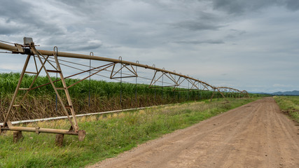 Beautiful view of the agriculture irrigation system 