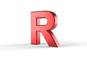 Obraz premium 3D Red Letter R Isolated White Background