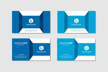 Vector Modern Creative and Clean Business Card Template - minimalist identity card - blue colors