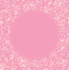 Sakura flowers, cherry blossoms delicate illustration in pink, invitation card. Perfect for wedding invitations, greeting cards and postcards, packaging, web ads and banners and backgrounds