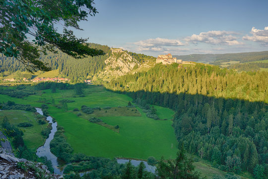 View Of Chateau de Joux, Fort Mahler and The Surrounding Mountains